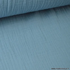 Tissu Double gaze 100% coton denim clair - OEKO TEX