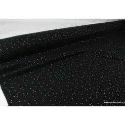 Tissu Double gaze coton Glitter à pois OR coloris NOIR - OEKO TEX