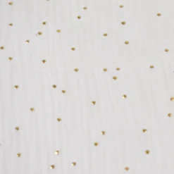 Tissu Double gaze coton Glitter à pois OR coloris BLANC - OEKO TEX