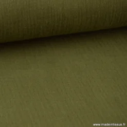 Tissu Double gaze coton kaki