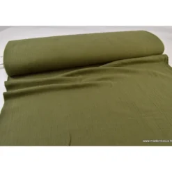 Tissu Double gaze coton kaki