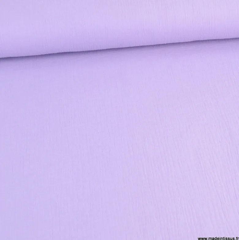Tissu Double gaze coton Lilas - OEKO TEX