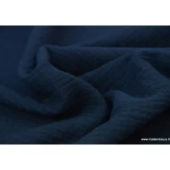 Tissu Double gaze coton marine - OEKO TEX