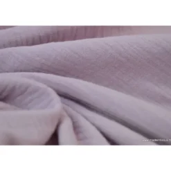 Tissu Double gaze coton rose poudré - OEKO TEX