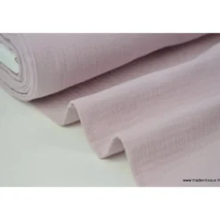Tissu Double gaze coton rose poudré - OEKO TEX