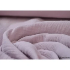 Tissu Double gaze coton rose poudré - OEKO TEX