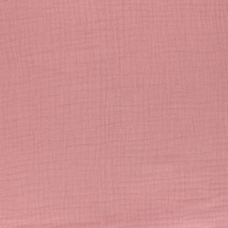 Tissu Double gaze coton Rose thé - OEKO TEX