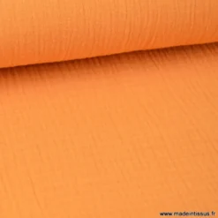 Tissu Double gaze coton safran - OEKO TEX