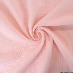 Tissu Double gaze coton saumon clair - OEKO TEX