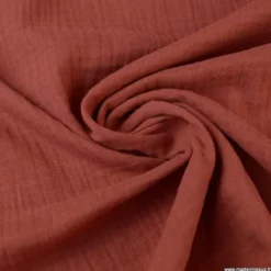 Tissu Double gaze coton Terracotta - Tomette - OEKO TEX