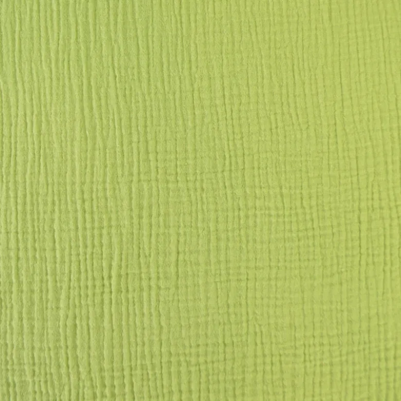 Tissu Double gaze coton vert Anis - OEKO TEX