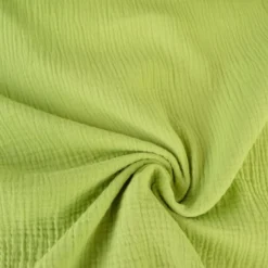 Tissu Double gaze coton vert Anis - OEKO TEX