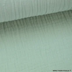 Tissu Double gaze coton vert menthe - OEKO TEX