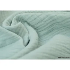 Tissu Double gaze coton vert menthe - OEKO TEX