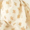 Tissu double gaze de coton Bio Poppy motif oiseaux fond Ecru