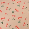 Tissu double gaze de coton Clafoutis motif cerises fond skin