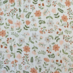 Tissu double gaze de coton Leopold motif fleurs des champs Marsala