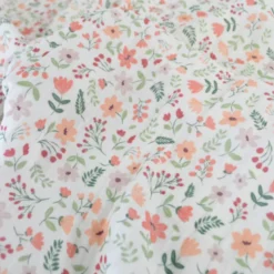 Tissu double gaze de coton Leopold motif fleurs des champs Rose