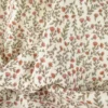 Tissu double gaze de coton Madeleine fleurs terracotta fond écru