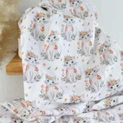 Tissu double gaze de coton Minoshka motif chats fond blanc