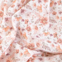 Tissu Double Gaze de Coton Motif Fleurs Ava – Tons Rose et Terracotta