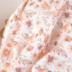Tissu Double Gaze de Coton Motif Fleurs Ava – Tons Rose et Terracotta