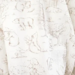 Tissu Double Gaze de Coton – Motif Ours et Forêt de Sapins