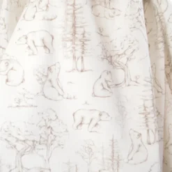 Tissu Double Gaze de Coton – Motif Ours et Forêt de Sapins