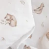 Tissu Double Gaze de Coton – Motif Ours Sauvages – Fond Blanc