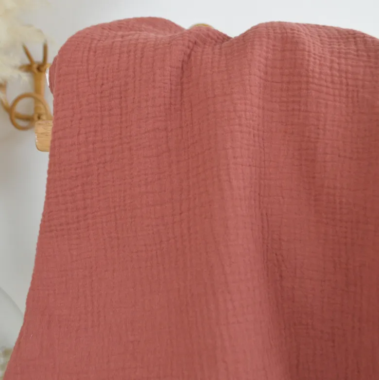 Tissu Double gaze de coton Terracotta clair - OEKO TEX
