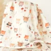 Tissu double gaze de coton Tyresta animaux de la forêt fond écru