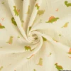 Tissu Double gaze Didi motif dinosaure fond Ecru - OEKO TEX