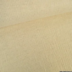 Tissu Double gaze en lin mélangé à rayures Lurex fond Sable