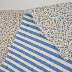 Tissu double gaze matelassé losange Diletta et Tom bleu jean - OEKO TEX