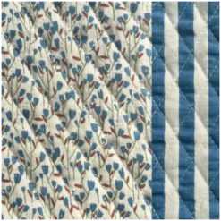 Tissu double gaze matelassé losange Diletta et Tom bleu jean - OEKO TEX