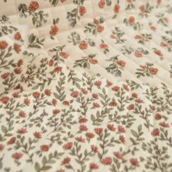 Tissu double gaze matelassé Vertical Lina et Madeleine - Latté et écru