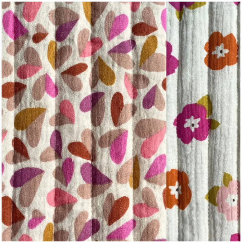 Tissu double gaze matelassé vertical Zelie et Tandem - OEKO TEX