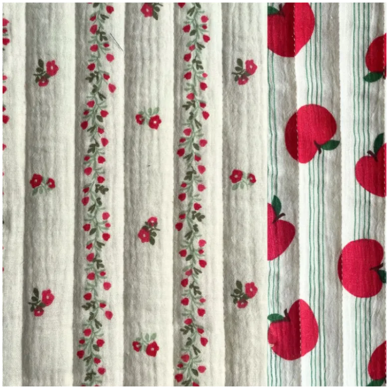 Tissu double gaze matelassé vertical Berenice et big Apple - OEKO TEX