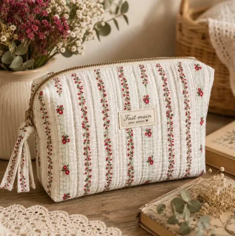 Tissu double gaze matelassé vertical Berenice et big Apple - OEKO TEX
