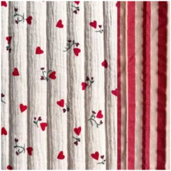 Tissu double gaze matelassé vertical Ilove et Tom cerise - OEKO TEX