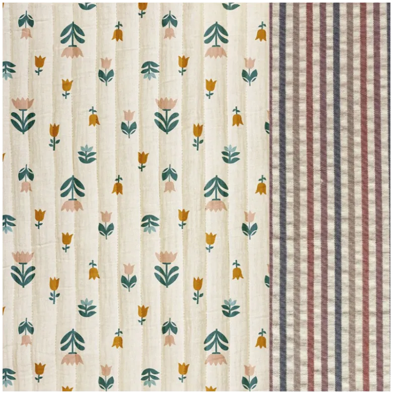 Tissu double gaze matelassé vertical Holland et Joe