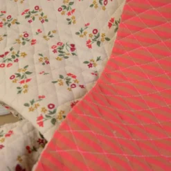 Tissu double gaze matelassé Vertical Zinela et rayures Hibiscus