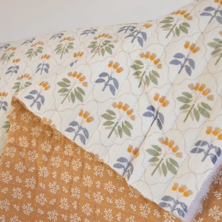 Tissu double gaze matelassé Vertical Sevigne et Meesya camel
