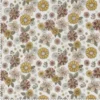Tissu double gaze motif fleurs Marsala et tilleul - OEKO TEX