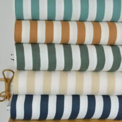 Tissu double gaze motif rayures vert et blanc - OEKO TEX