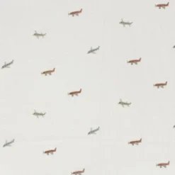 Tissu Double gaze Plane motif avions fond blanc cassé - OEKO TEX