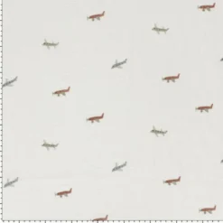 Tissu Double gaze Plane motif avions fond blanc cassé - OEKO TEX