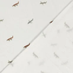 Tissu Double gaze Plane motif avions fond blanc cassé - OEKO TEX