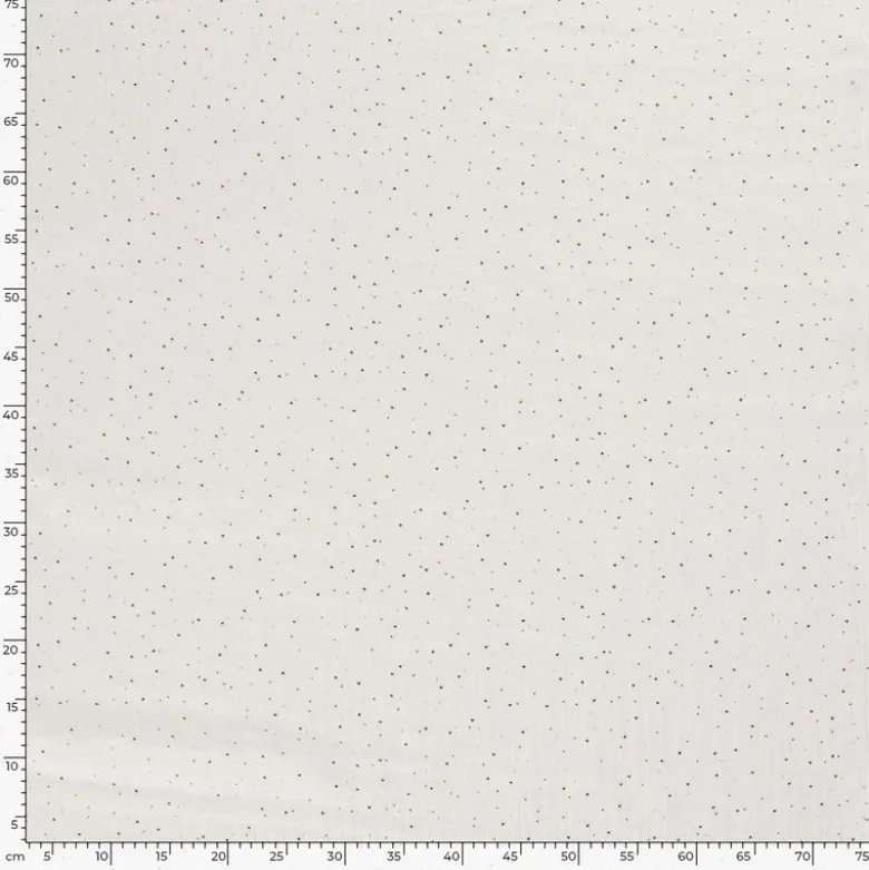 Tissu Double gaze à pois or coloris Blanc cassé - OEKO TEX