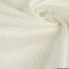 Tissu Double gaze à rayures Lurex fond Blanc cassé
